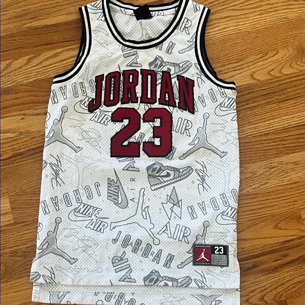 Nike White and Black Jordan Youth Jersey